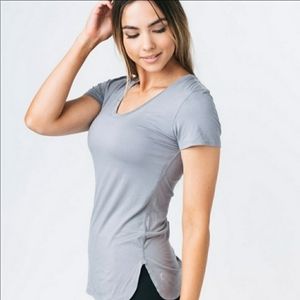 ZYIA Active Gray Perfection Tee Short Sleeve
